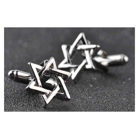Jewish Star of David Cufflinks Silver Men's - Picture 2 of 2